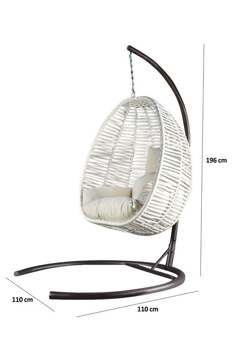 Hanah Home Silla Columpio Individual de Jardín en Crema